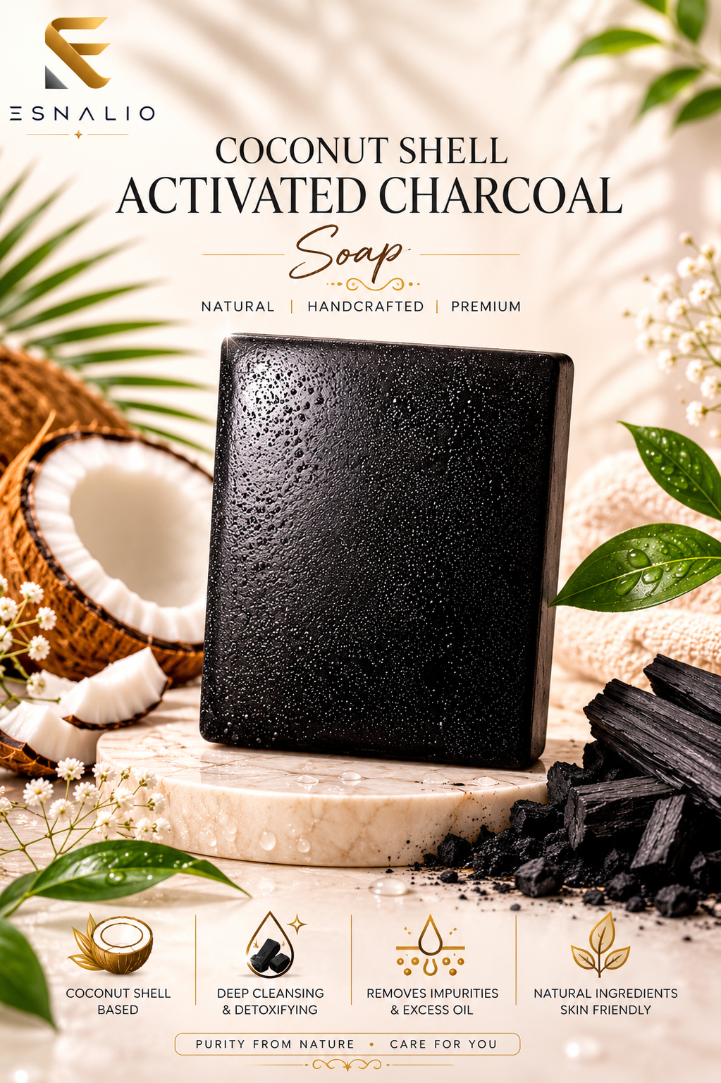 Coconut Shell Activated Charcoal Soap